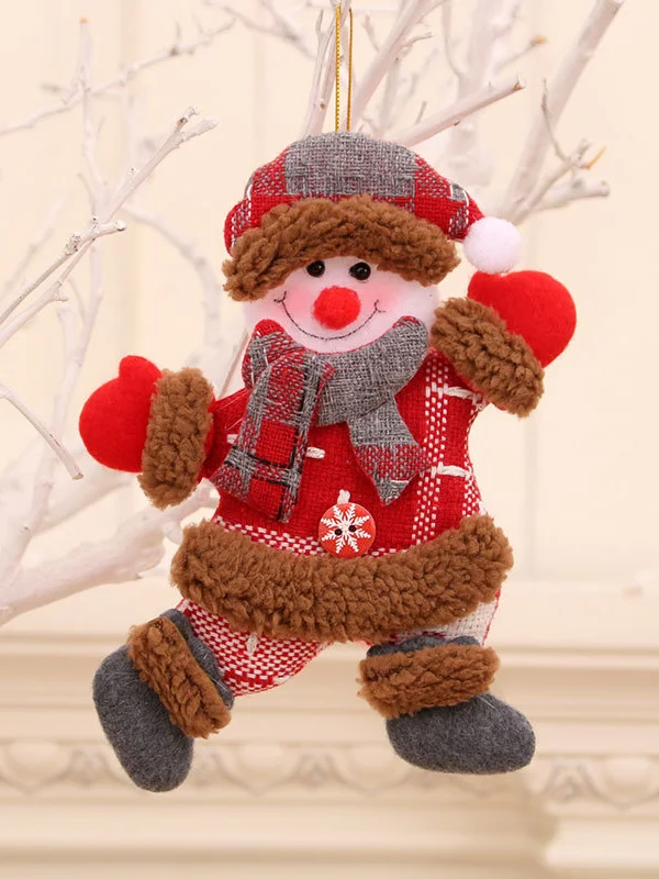 Коралловый новогодние игрушки на елку "Дед Мороз", "Снеговик", "Олень", "Мишка"
