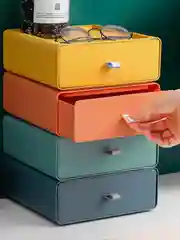 Настольный ящик для хранения с выдвижным ящиком, для косметики, канцелярии, мелочей
