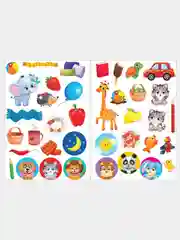 Разноцветный развивающие наклейки многоразовые, детские, формат А4