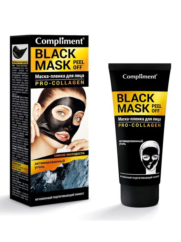 Compliment BLACK MASK Маска-пленка для лица PRO-COLLAGEN, 80мл