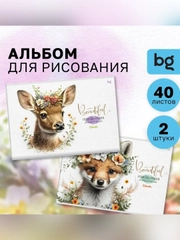Альбом для рисования 40л., А4, на скрепке BG "Beautiful"