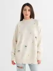 Свитер женский, кофта, джемпер, рваный, оверсайз
