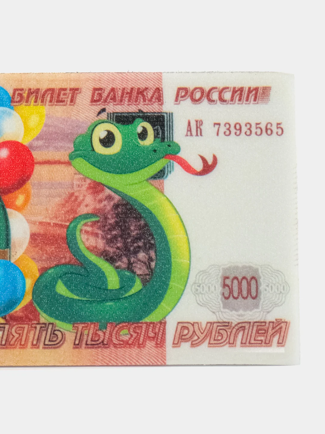 Лесной зеленый магнит новогодний со змеёй, в виде денежной купюры, 2025 год змеи, змея, змей
