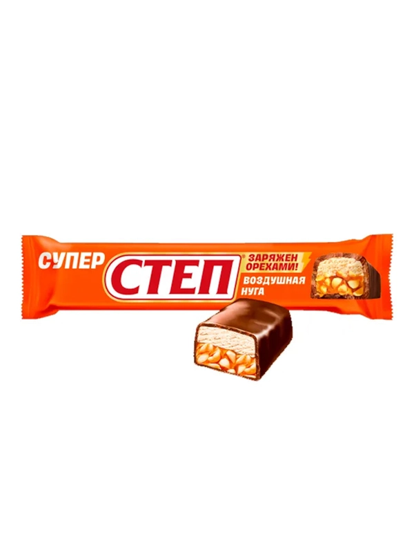 Батончики шоколадные "СТЕП SUPER" нуга, арахис и карамель, 65 г