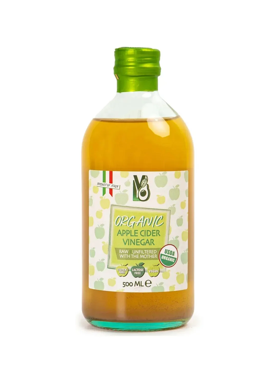 Уксус яблочный непастеризованный Sabroza, органический, c мякотью, 0,5 л