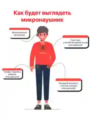 Микронаушник Nano City магнитный Bluetooth с выведенным микрофоном и кнопкой пищалкой