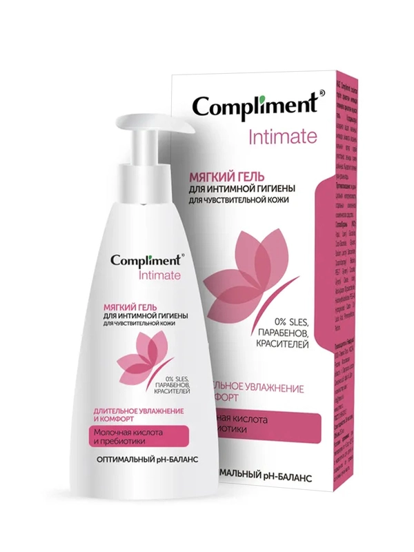 Compliment Intimate Мягкий гель для интимной гигиены для чувствительной кожи, 250мл