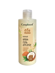 Compliment Ecomania нежный крем-гель для душа с кокосовым и овсяным молочком, 400мл