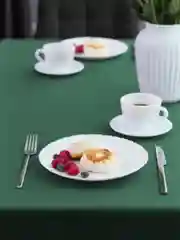 Зеленый скатерть 200х145 и 148х148 см, прямоугольная, круглая, однотонная, текстильная