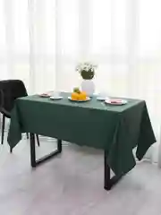 Зеленый скатерть 200х145 и 148х148 см, прямоугольная, круглая, однотонная, текстильная