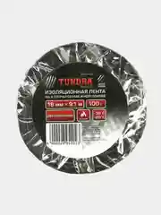 Изолента черная тканевая TUNDRA ХБ, 100 гр, 18 мм х 9.1 м, двусторонняя, обычной липкости