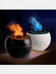 Черный увлажнитель воздуха аромадиффузор Вулкан с подсветкой