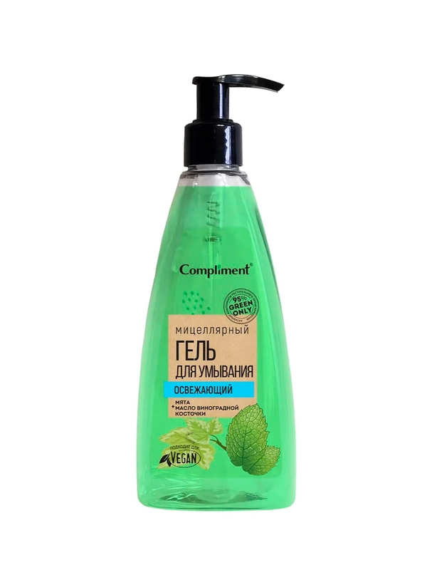 Compliment Green only мицеллярный гель для умывания ОСВЕЖАЮЩИЙ, 250 мл