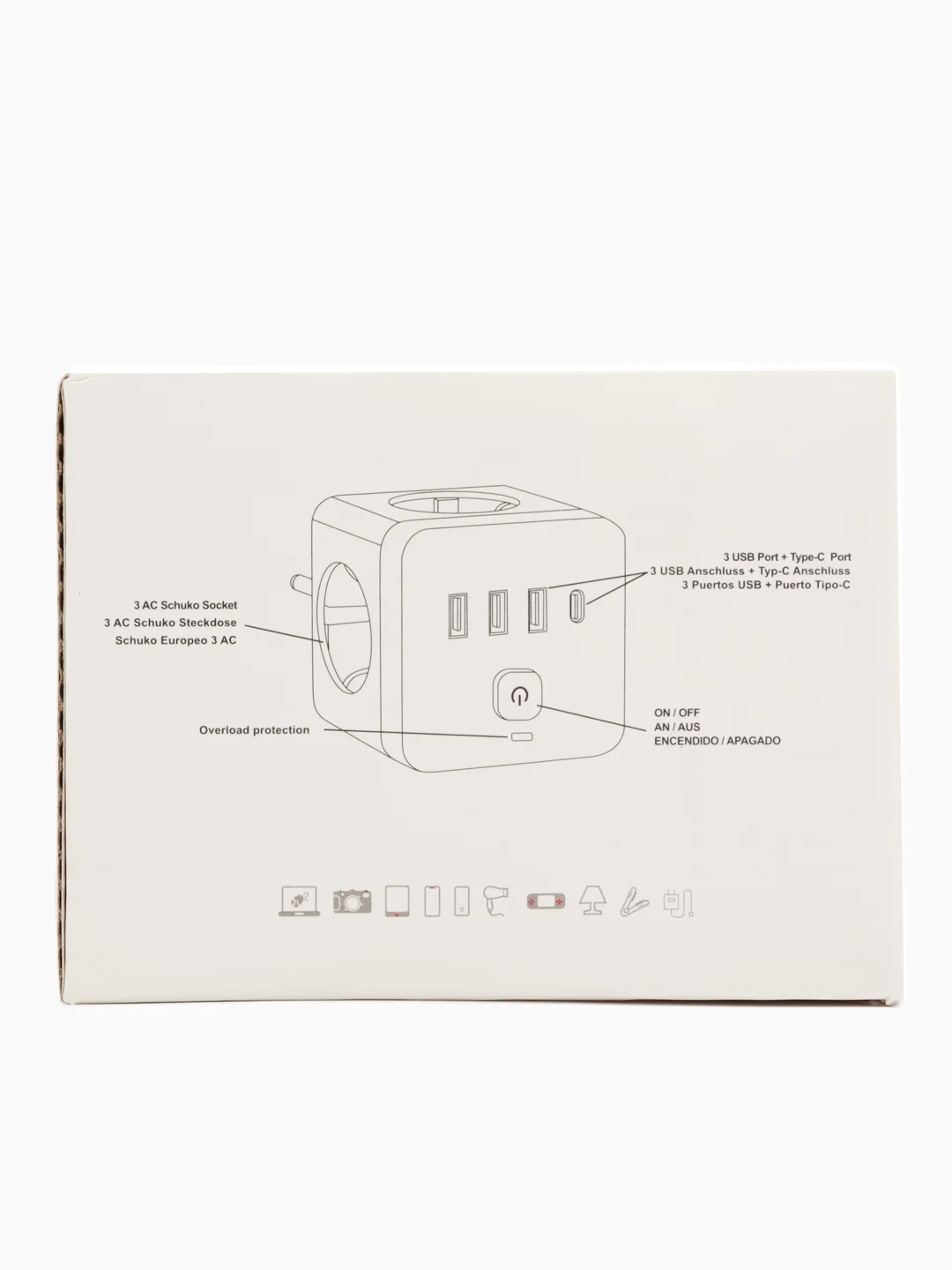 Тройник, разветвитель, сетевой фильтр, 3 USB, Type-C, блок питания для зарядки, удлинитель