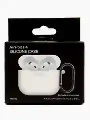 Белый чехол силиконовый для наушников AirPods 4/Эйрподс 4