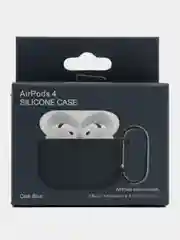 Темно-синий чехол силиконовый для наушников AirPods 4/Эйрподс 4