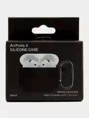Черный чехол силиконовый для наушников AirPods 4/Эйрподс 4