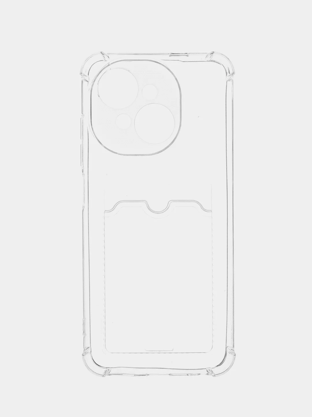 Прозрачный чехол для Tecno Spark Go 1 / Spark GO 2025 (Спарк Го) с карманом для карт прозрачный