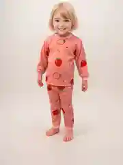 Тёмно-розовый детская пижама утепленная для мальчика, девочки на 1-4 года, 4-7 лет
