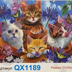 Разноцветный мозаика алмазная 25 21 см на подрамнике/ Мозаика вышивка алмазная на холсте