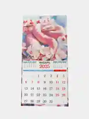 Алый большой.перекидной настенный календарь на скрепке на 2025 год. более 20 видов
