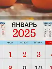 Бежевый большой.перекидной настенный календарь на скрепке на 2025 год. более 20 видов