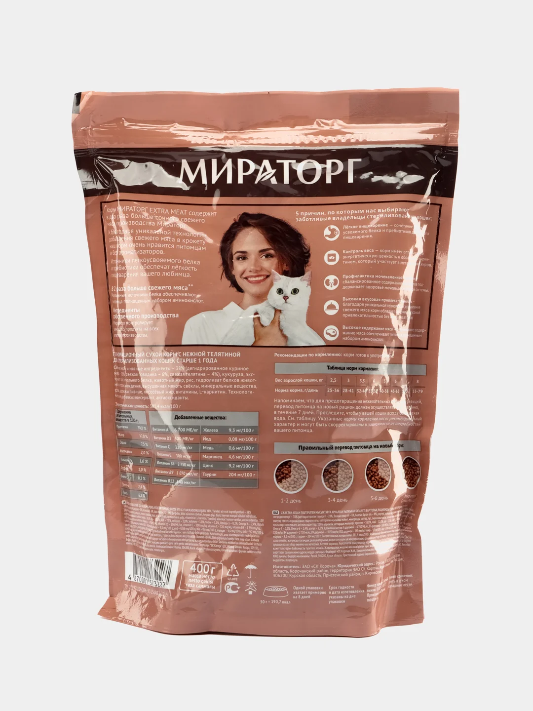 Сухой корм Мираторг Extra для стерелизованных кошек со вкусом телятины