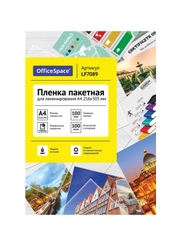Пленка для ламинирования А4 OfficeSpace 216*303мм, 100мкм, глянец, 100л.