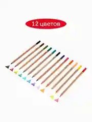 Карандаши цветные Гамма "Мультики", 12цв.,, увелич.;  Диаметр грифеля: 4,0мм, европодвес