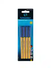 Набор шариковых ручек Schneider "Tops 505 F" 4шт., синие, 0,8мм, оранжевый корпус, блистер
