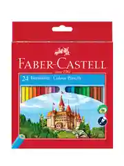Карандаши цветные Faber-Castell "Замок", 24цв., шестигр., заточ., картон, европодвес