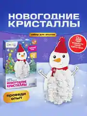 Белый выращивание кристаллов. Химические опыты для детей. Дед Мороз, Снегурочка, Ёлочка