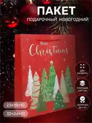 Красный пакет подарочный новогодний пакет, подарочный пакет картонный, пакетик подарочный