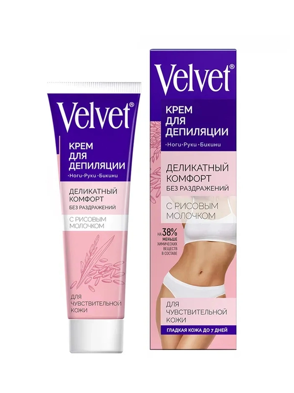 Velvet крем для депиляции для чувствительной кожи (Рисовое молочко), 100 мл