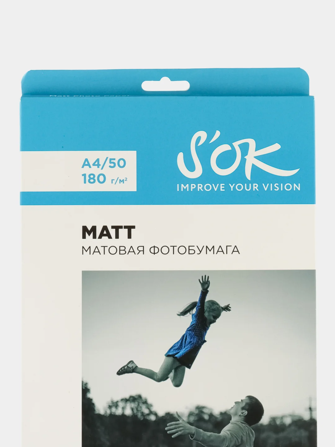 Белый фотобумага SOK матовая, формат А4, плотность 180г/м2, 50 листов SA4180050M
