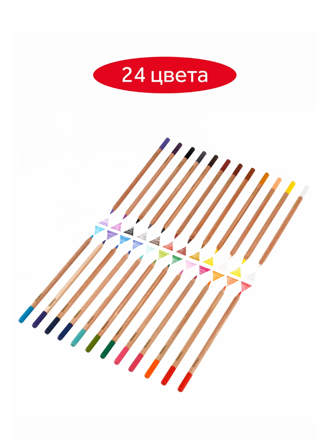 Карандаши цветные Гамма "Мультики", 24цв., супермягкие, увелич.;  Диаметр грифеля: 4,0мм,