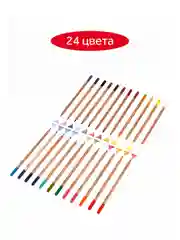 Карандаши цветные Гамма "Мультики", 24цв., супермягкие, увелич.;  Диаметр грифеля: 4,0мм,