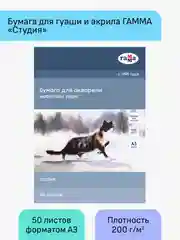 Папка для акварели, 50л., А3, Гамма "Студия", 200г/м2, среднее зерно
