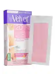 Velvet восковые полоски для депиляции для чувствительной  и сухой кожи (20шт)