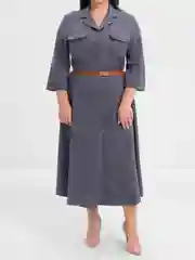Серый платье женское из микровельвета