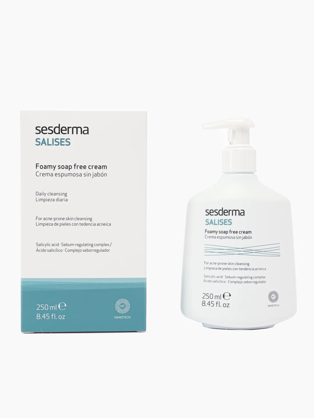 Sesderma SALISES Крем-пенка для умывания, очищающая, для лица и тела, без мыла, 250 мл
