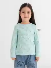 Мятный джемпер лонгслив LITEN с принтом, с небольшим начесом, для девочек