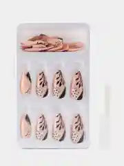 Конфетный накладные ногти с дизайном, 24 штуки + клей