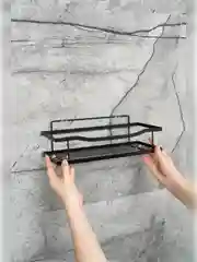 Полка для ванной, металлическая, самоклеящаяся, с крючками, 2 яруса, 2 штуки