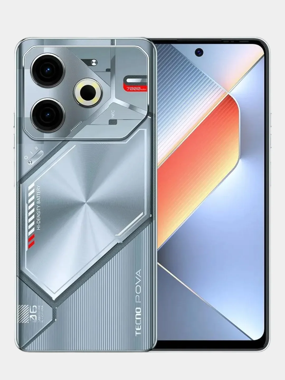 Серебряный смартфон TECNO POVA 6 Neo 8+8 / 256 Гб