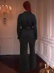 Угольный комплект летний женский  двойка рубашка и брюки палаццо в пижамном стиле