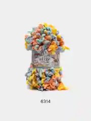 Голубой пряжа Alize Puffy Fine Color, петельки маленькие, 100 г, 14 м