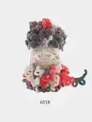 Черный пряжа Alize Puffy Fine Color, петельки маленькие, 100 г, 14 м