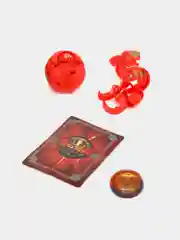 Красный шар-трансформер "BAKUGAN", Бакуган с магнитной карточкой + фишка, 8 цветов / набор