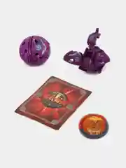Фиолетовый шар-трансформер "BAKUGAN", Бакуган с магнитной карточкой + фишка, 8 цветов / набор